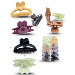 pinza arco hueca corazón colores mate 7.5cm C/12 EEO744