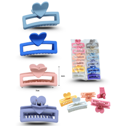 pinza rectangular hueca corazón mate 7cm C/12 EEO742