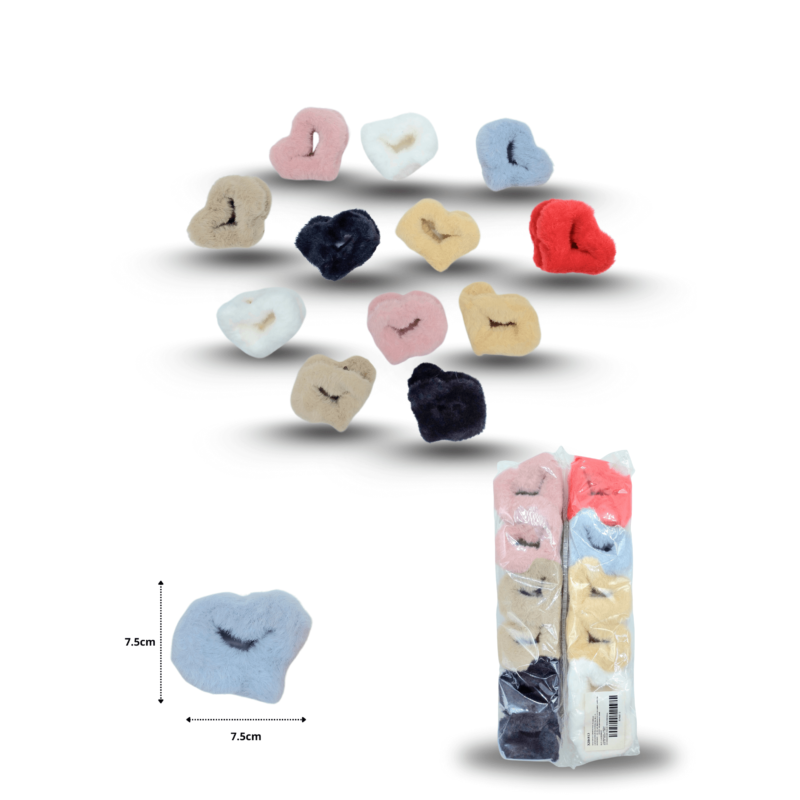 pinza peluche corazón 7cm C/12 XH6813 o 25A-8