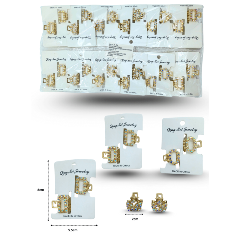 pinza metálica con brillos set 2 pzas C/12 5A-27