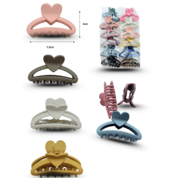 pinza arco hueco corazón colores mate 7cm C/12 EEO749