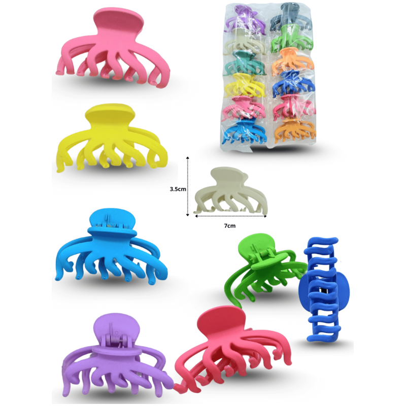 pinza araña colores vivos mate 7cm C/12 EEO703