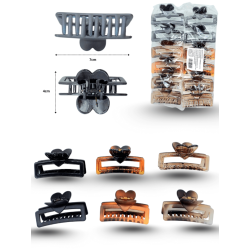 pinza rectangular hueca con corazón 7cm C/12 EEO751