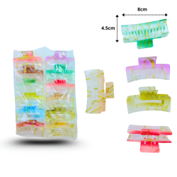 pinza rectangular hueca hielo con líneas doradas 8cm C/12 EEO230735