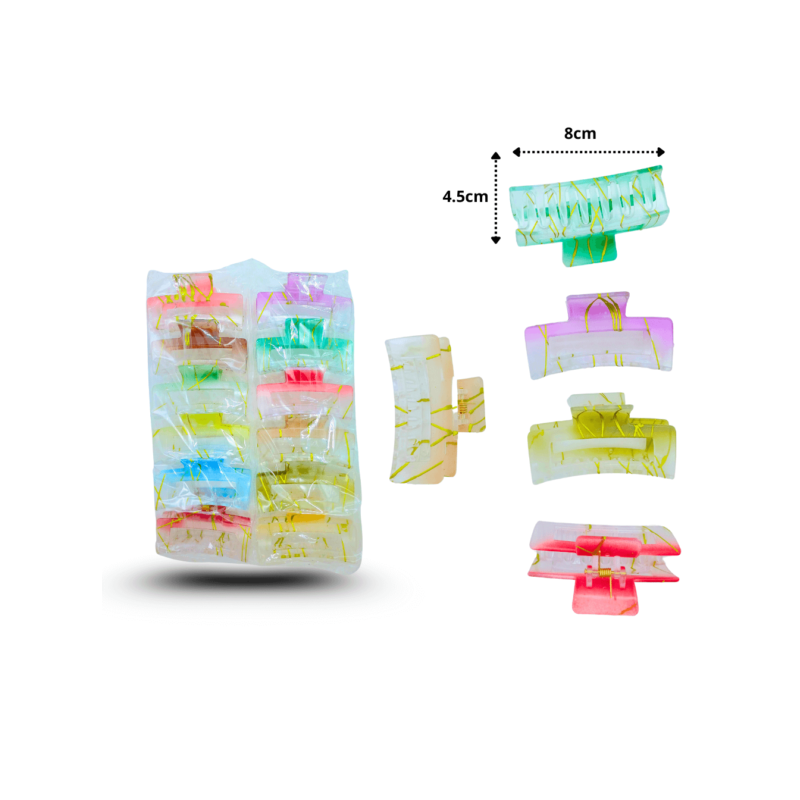 pinza rectangular hueca hielo con líneas doradas 8cm C/12 EEO230735