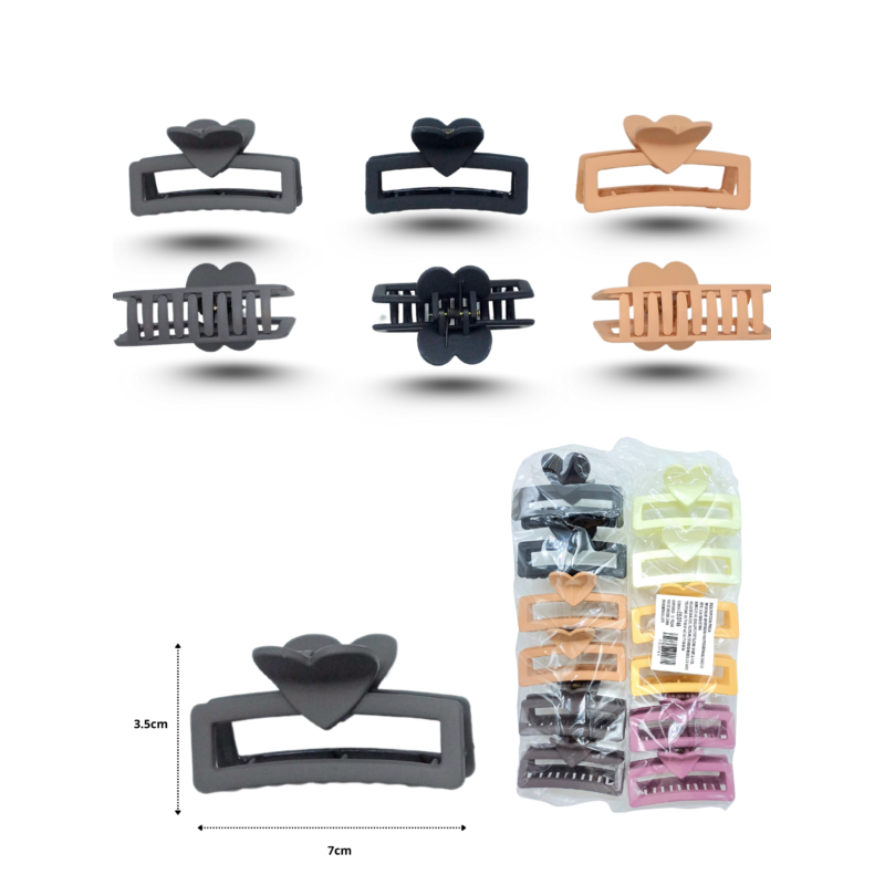 pinza rectangular corazón 7cm C/12 EEO746