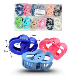 pinza dos corazones mate 7.5cm C/12 XH6814