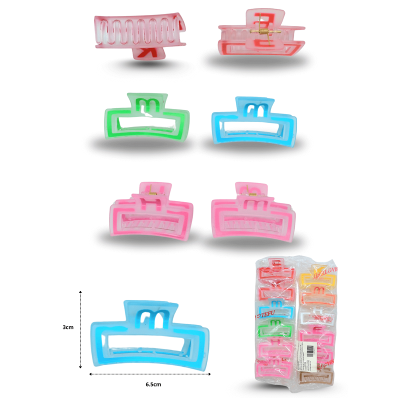 pinza rectangular letras 6.5cm C/12 EO740