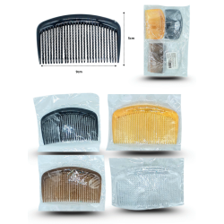 peineta negra carey y translucida 9cm C/12 EEO136