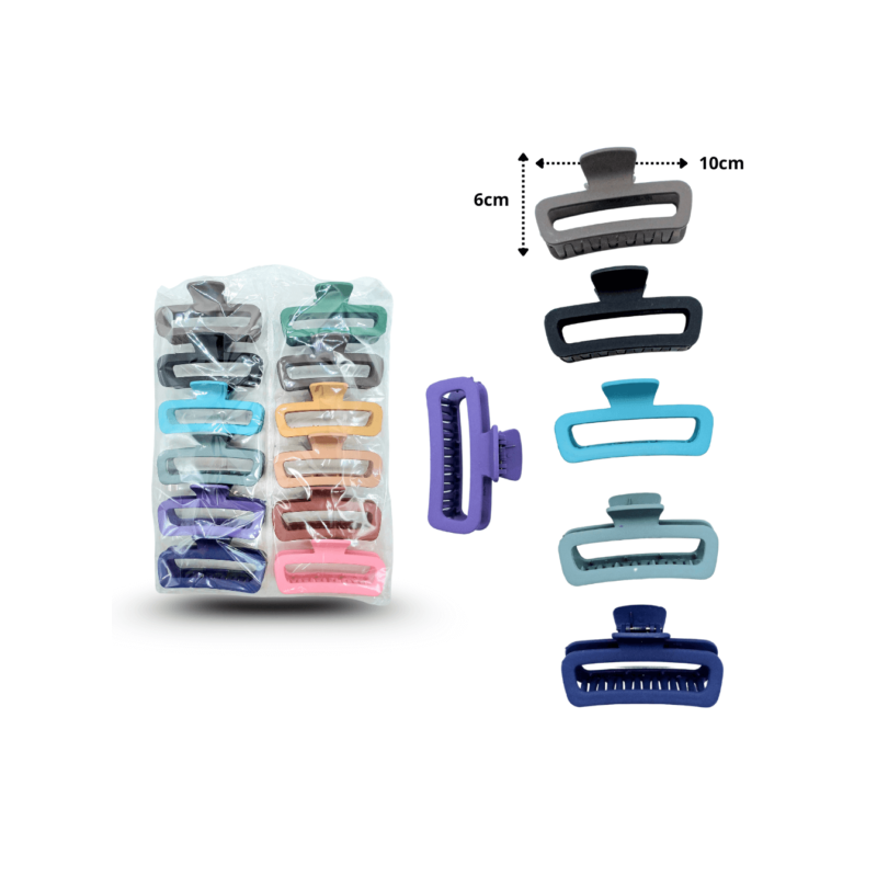 pinza rectangular hueca oval mate 9cm C/12 EEO1023